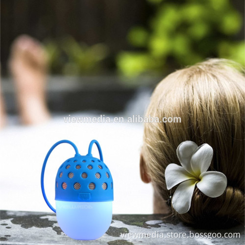 Stereo audio outdoor night led light Bluetooth speaker with microphone